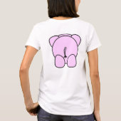 かわいいピンク象の前部Tシャツ Tシャツ (裏面)