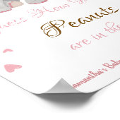 かわいいピンク象の女の子の赤ちゃんシャワーのサイン ポスター (角)