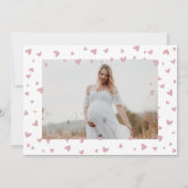 かわいいピンク象の水彩赤ちゃんシャワー写真I 招待状 (裏面)