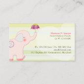 かわいいピンク象の託児所 名刺 (裏面)