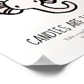 かわいいピンク象の赤ちゃんシャワーゲームの数を推測 ポスター (角)