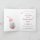 かわいいピンク象の赤ちゃんシャワー折り畳み招待状 招待状 (内部)