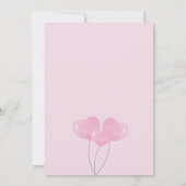 かわいいピンク象の赤ちゃんシャワー 招待状 (裏面)