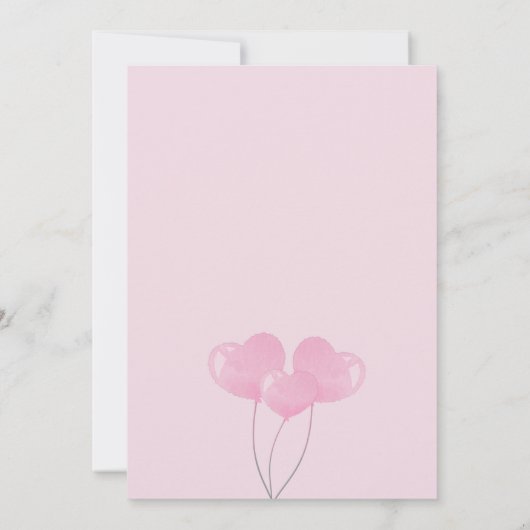 かわいいピンク象の赤ちゃんシャワー 招待状 (裏面)