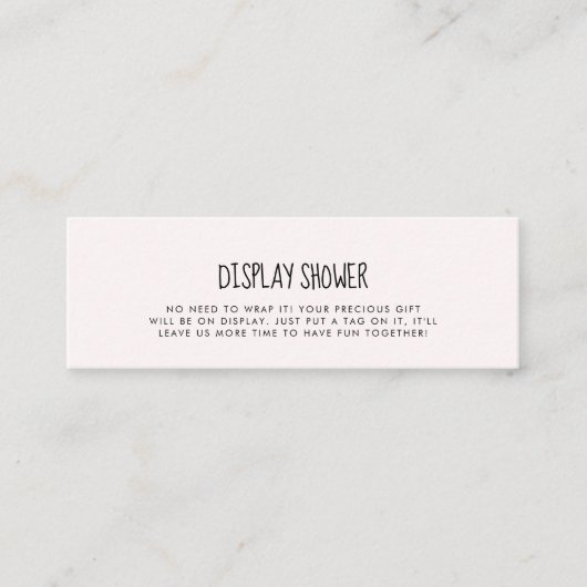 かわいいピンク象ディスプレイシャワーカードの挿入 スキニー名刺 (正面)