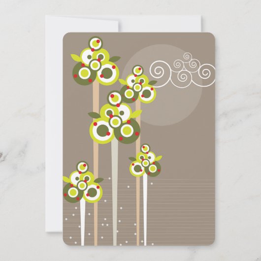 かわいいピンク象ファミリー赤ちゃん女の子の写真誕生 案内状 (裏面)