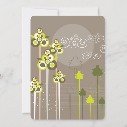 かわいいピンク象ファミリー赤ちゃん女の子の写真誕生 案内状 (裏面)