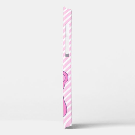 かわいいピンク象写実的なキャンデーのストライブ柄 Case-Mate iPhoneケース (裏面 / 左)