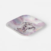 かわいいピンク象1歳の誕生日 ペーパープレート (傾斜あり)