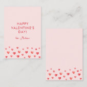かわいいピンク赤いハートバレンタインデー ノートカード (正面/裏面)