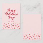 かわいいピンク赤いハートバレンタインデー ノートカード (正面/裏面)