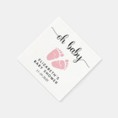 かわいいピンク足ベビーガールシャワー スタンダードカクテルナプキン (角)