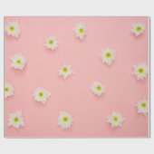 かわいいピンク開花花赤ちゃん女の子ベビーシャワー ラッピングペーパー (フラット)
