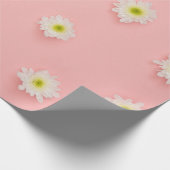 かわいいピンク開花花赤ちゃん女の子ベビーシャワー ラッピングペーパー (角)