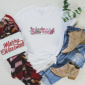 かわいいピンク雪の女性のTシャツ Tシャツ