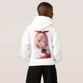 かわいいピンク髪の女子アニメキャラのイラスト (裏面フル)