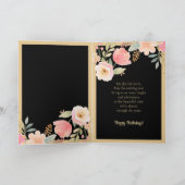 かわいいピンク黄色い花シスターの誕生日 カード (内部)