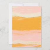 かわいいピンク黄色アブストラクトウォーターカラーベビーシャワー 招待状 (裏面)