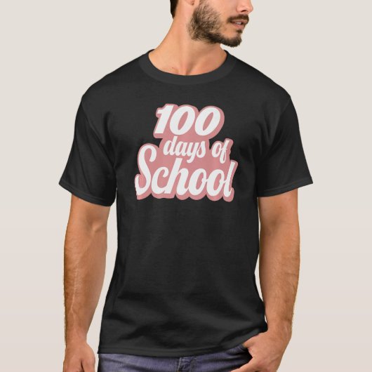 かわいいピンク100日の学校先生学校の学生 Tシャツ (正面)