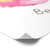 かわいいピンク/イエロービーハッピーガールズ子供部屋ウォールアート ポスター (角)