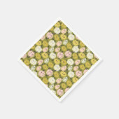 かわいいピンク&グリーンのハロウィーンカボチャ スタンダードカクテルナプキン (角)