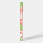 かわいいピンク&グリーンパーソナライズされたフローラ Case-Mate iPhoneケース (裏面 / 右)