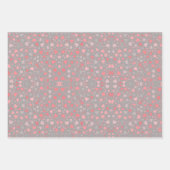 かわいいピンク/グレーバレンタイン「愛」とハート柄 ラッピングペーパーシート (正面3)