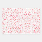 かわいいピンク/グレーバレンタイン「愛」とハート柄 ラッピングペーパーシート (正面2)