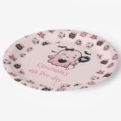 かわいいピンク&ブラックハロウィーン幽霊誕生日パーティー ペーパープレート (アングル)