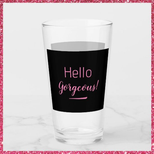 かわいいピンク&ブラックハローゴス引用文スローガン タンブラーグラス