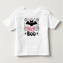 かわいいピンク&ブラックブーこうもりキッズキッドハローウィンパーティ トドラーTシャツ