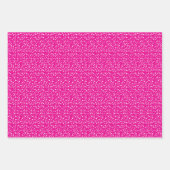 かわいいピンク&ホワイトハートストライプ&バレンタインデー ラッピングペーパーシート (正面3)