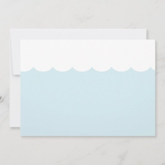 かわいいピンク&ホワイトホエールベビー航海のガールシャワー 招待状 (裏面)