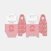 かわいいピンク&レッドヒョウハートレインボーバレンタイン フェイバーボックス (折り畳みなし)