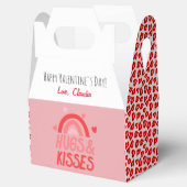 かわいいピンク&レッドヒョウハートレインボーバレンタイン フェイバーボックス (オープン)