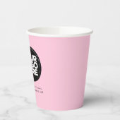 かわいいピンク |ロパーソナライズされたゴと文字 紙コップ (左)