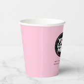かわいいピンク |ロパーソナライズされたゴと文字 紙コップ (右)