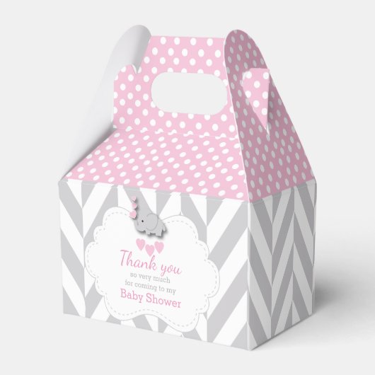 かわいいピンク、白、グレーの象🐘 フェイバーボックス (裏面サイド)