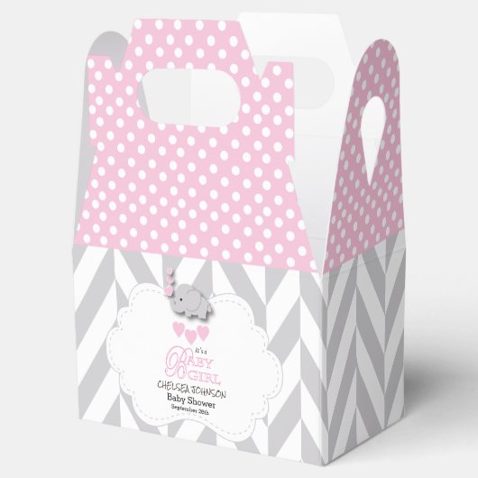 かわいいピンク、白、グレーの象🐘 フェイバーボックス (オープン)