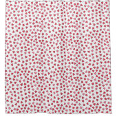 かわいいピンク&赤いハートパターンドガールズバスルーム シャワーカーテン (正面)