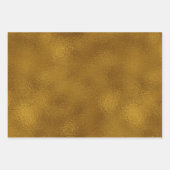 かわいいピンク/金ゴールドクリスマスパターン ラッピングペーパーシート (正面3)