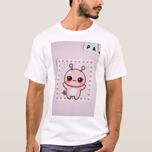 かわいいピンク Tシャツ (正面)