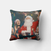 かわいいピンクOHクリスマスツリーカスタムの家族の写真 クッション (裏面)