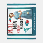 かわいいピンナップ実在がナース フリースブランケット (正面)