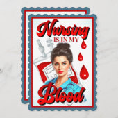 かわいいピンナップ_私の血の中の看護 サンキューカード (正面/裏面)