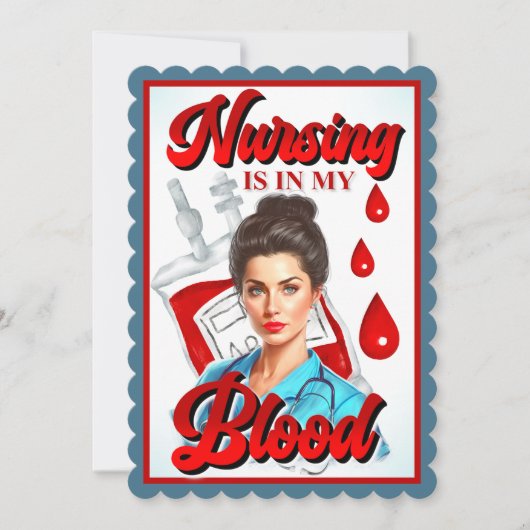 かわいいピンナップ_私の血の中の看護 サンキューカード (正面)