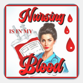 かわいいピンナップ_私の血の中の看護 スクエアシール