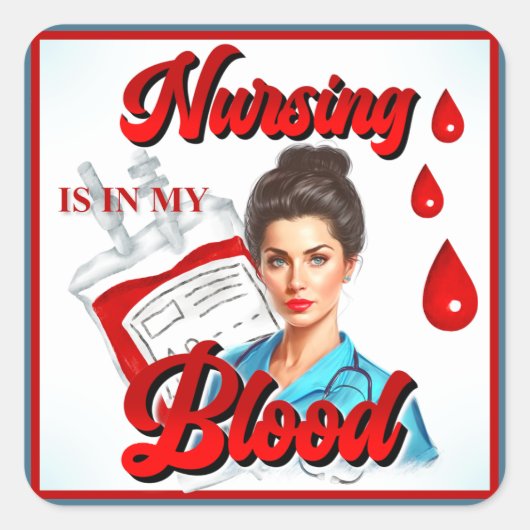 かわいいピンナップ_私の血の中の看護 スクエアシール (正面)
