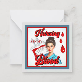 かわいいピンナップ_私の血の中の看護 ノートカード