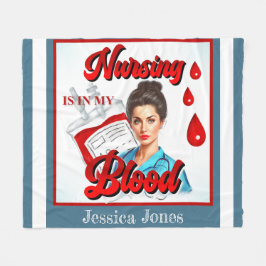 かわいいピンナップ_私の血の中の看護 フリースブランケット